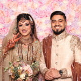 Nayha’s Wedding with a Coloured Flower Wall Open Photo Booth