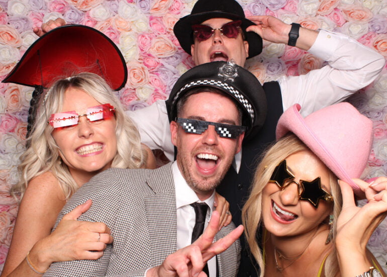 VIP Factory Flower Wall Open Photo Booth Hire Glasgow