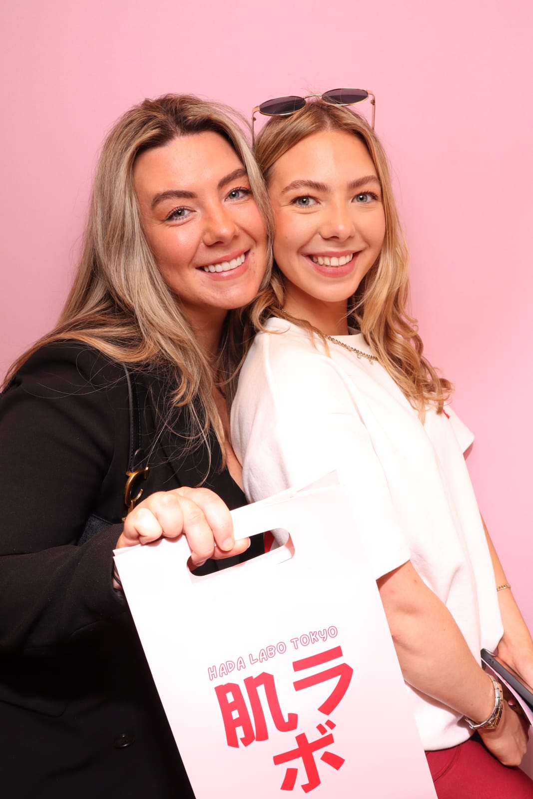 pink backdrop photo booth