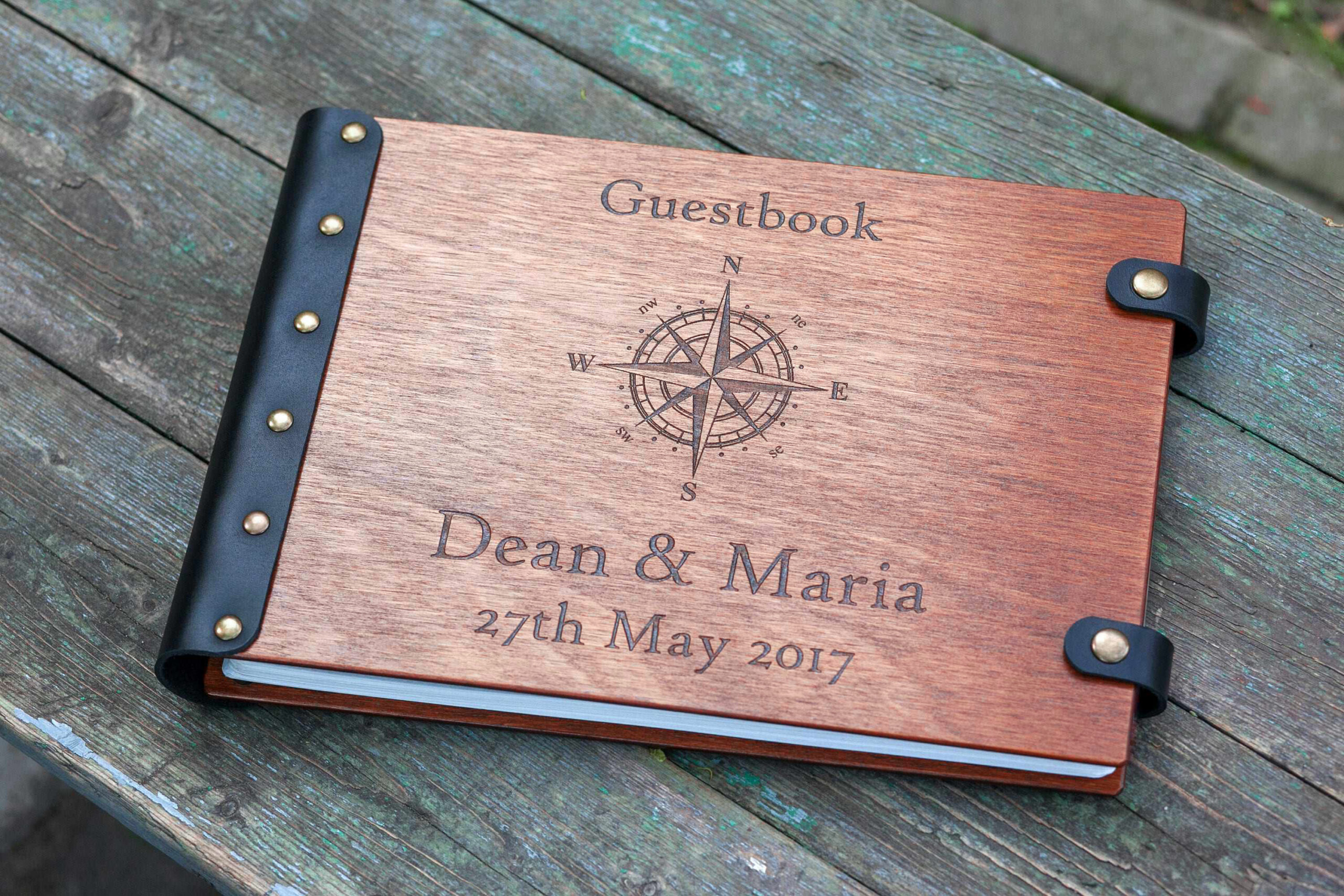 personalised laser engraved wooden guestbook
