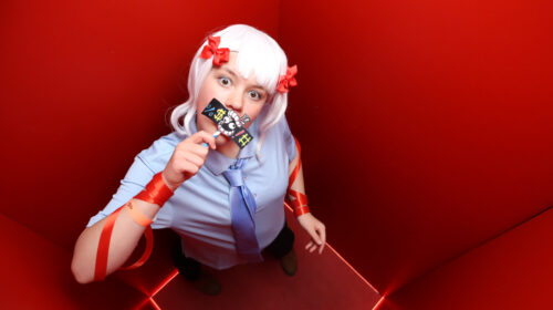 gaming charactor high angle photo booth