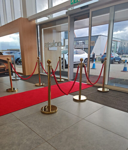 red carpet barriers hire volvo
